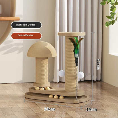 Solid Wood Cat Turntable Scratching Post - Durable Toy for Cats