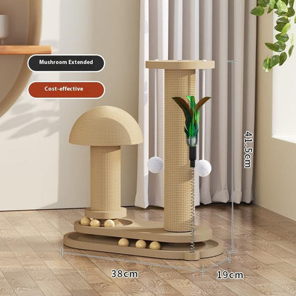 Solid Wood Cat Turntable Scratching Post - Durable Toy for Cats