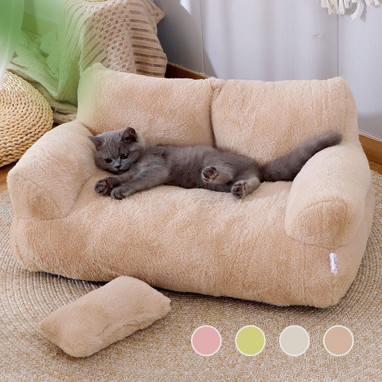 Luxury Cat Bed Sofa – Winter Warm and Plush for Cats &amp; Small Dogs