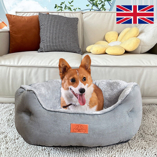 Soft Washable Fleece Dog & Cat Bed - Warm Pet Basket