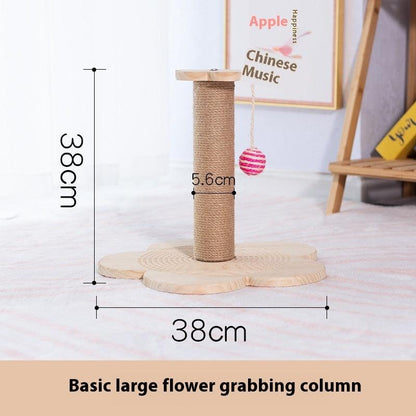 Solid Wood Cat Turntable Scratching Post - Durable Toy for Cats