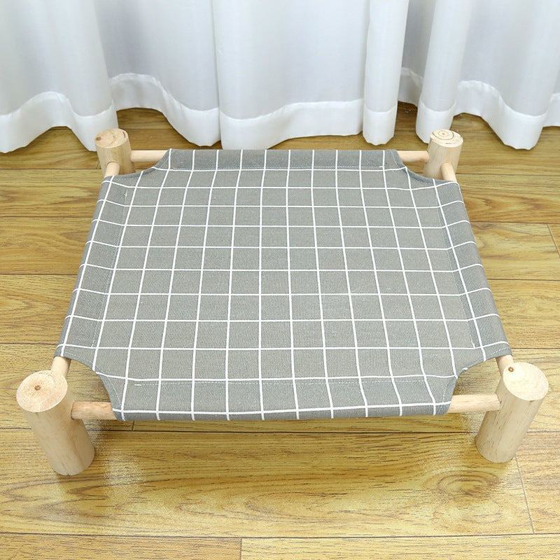 Pet wooden camping bed cat litter