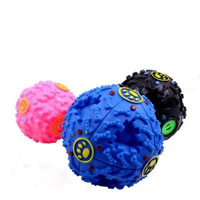 Pet Dog Treat Training Chew Sound Food Dispenser Toy Squeaky Giggle Ball