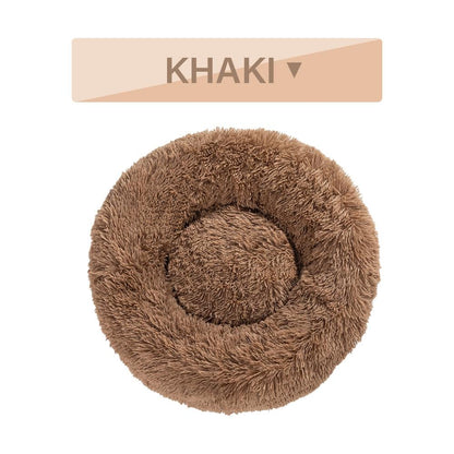 Donut Warm Soft Plush Dog Cat Bed Pet Cushion