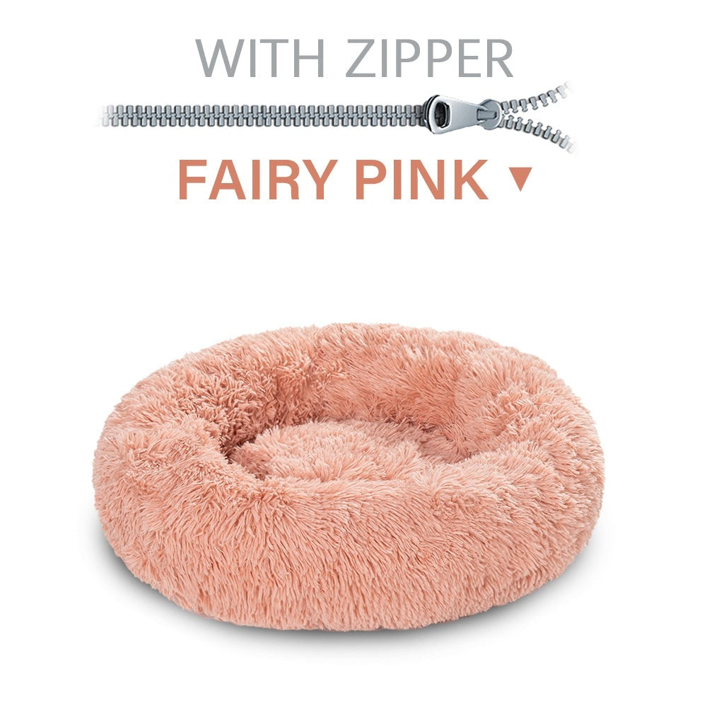 Donut Warm Soft Plush Dog Cat Bed Pet Cushion