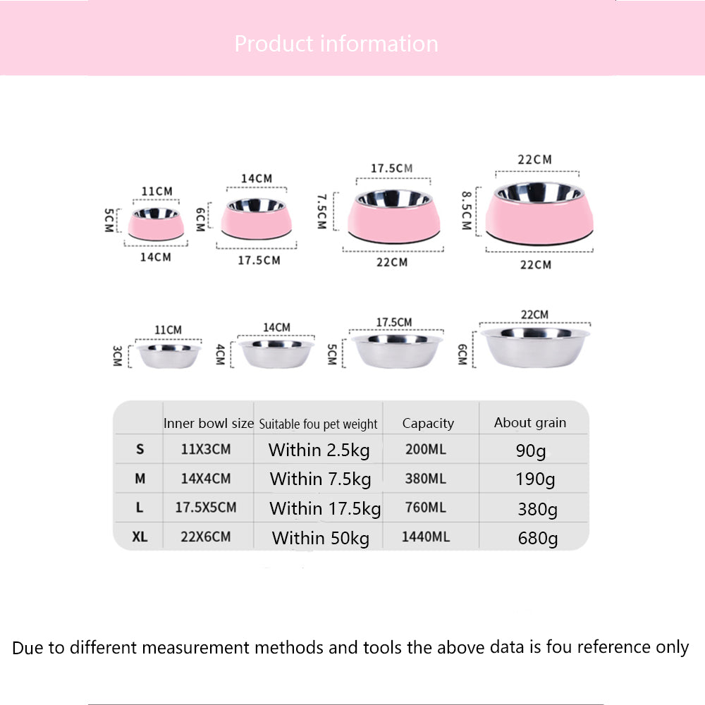 Large Antibacterial Stainless Steel Pet Food Bowls