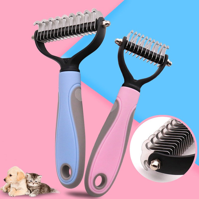 Stainless Double-sided Pet Brush Hair Removal Grooming Comb