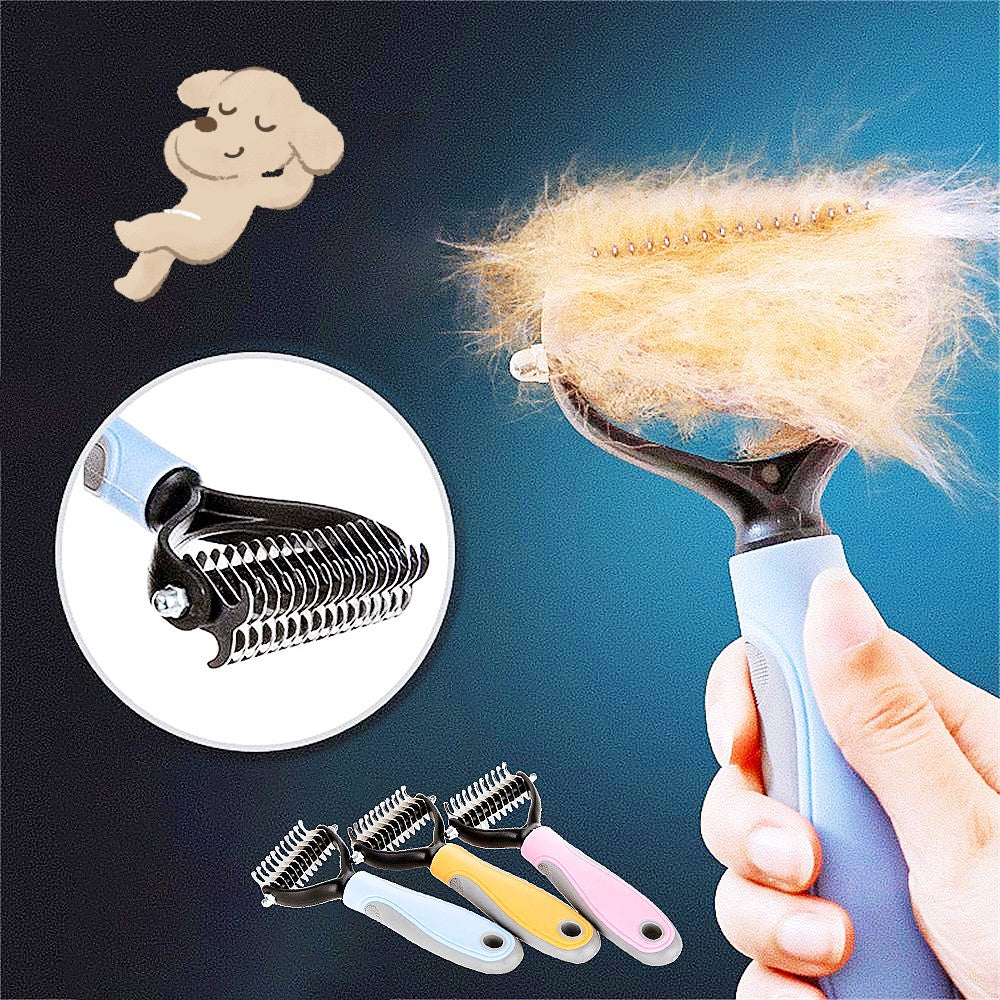 Stainless Double-sided Pet Brush Hair Removal Grooming Comb