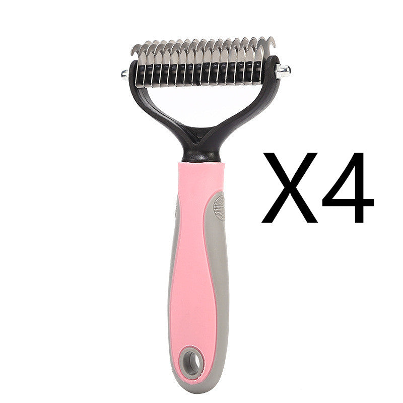 Stainless Double-sided Pet Brush Hair Removal Grooming Comb