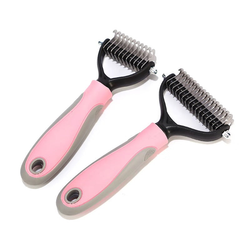 Stainless Double-sided Pet Brush Hair Removal Grooming Comb