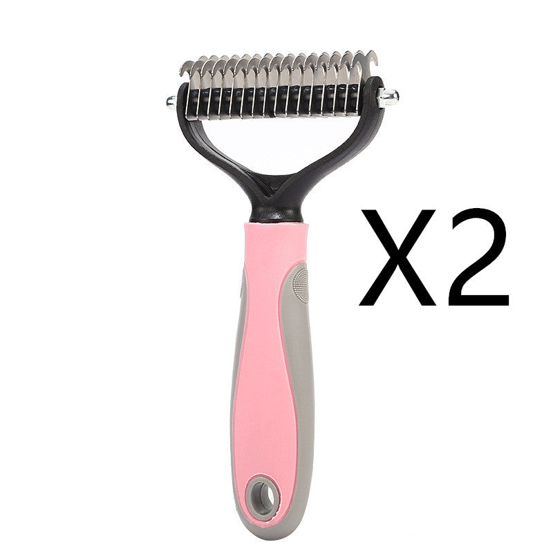 Stainless Double-sided Pet Brush Hair Removal Grooming Comb