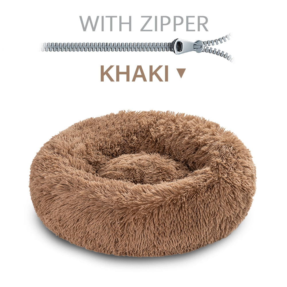 Donut Warm Soft Plush Dog Cat Bed Pet Cushion